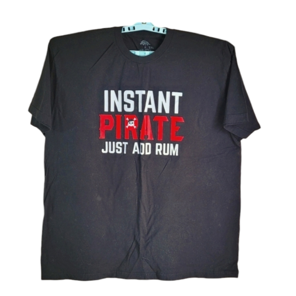 Ann Arbor Black Short Sleeve Graphic Instant Pirate Just Add Rum T Shirt 2XL